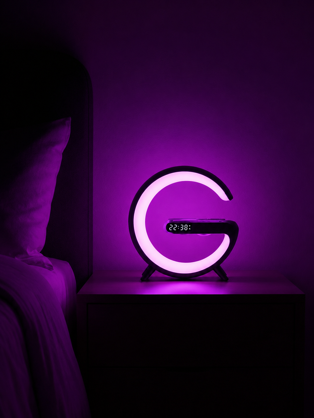 G-Lampe 3-in-1 LED Bluetooth mit kabellosem Laden – EliteNation