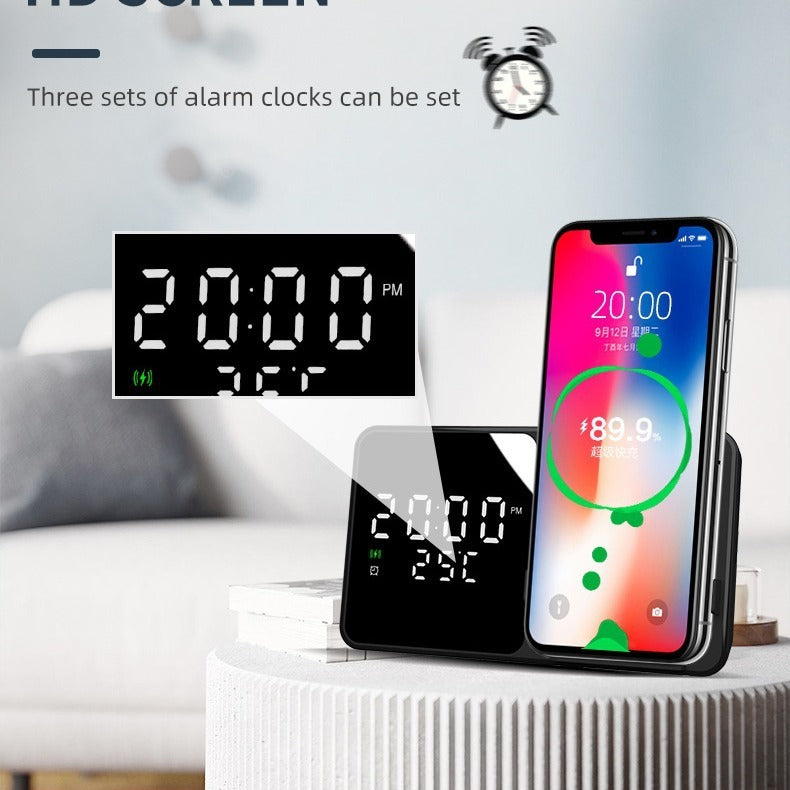  Phone Stand Wireless Charging Clock Alarm