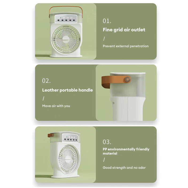 5-in-1 Sprüh Ventilator mit Luftbefeuchter 