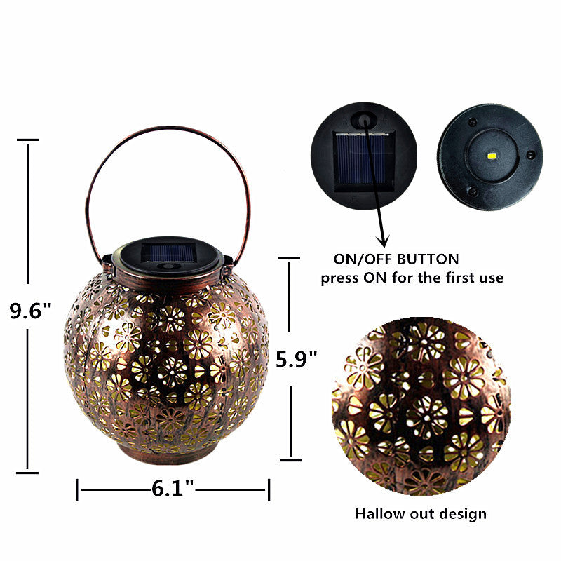 Home Garden Solar Wrought Iron Wind Lantern