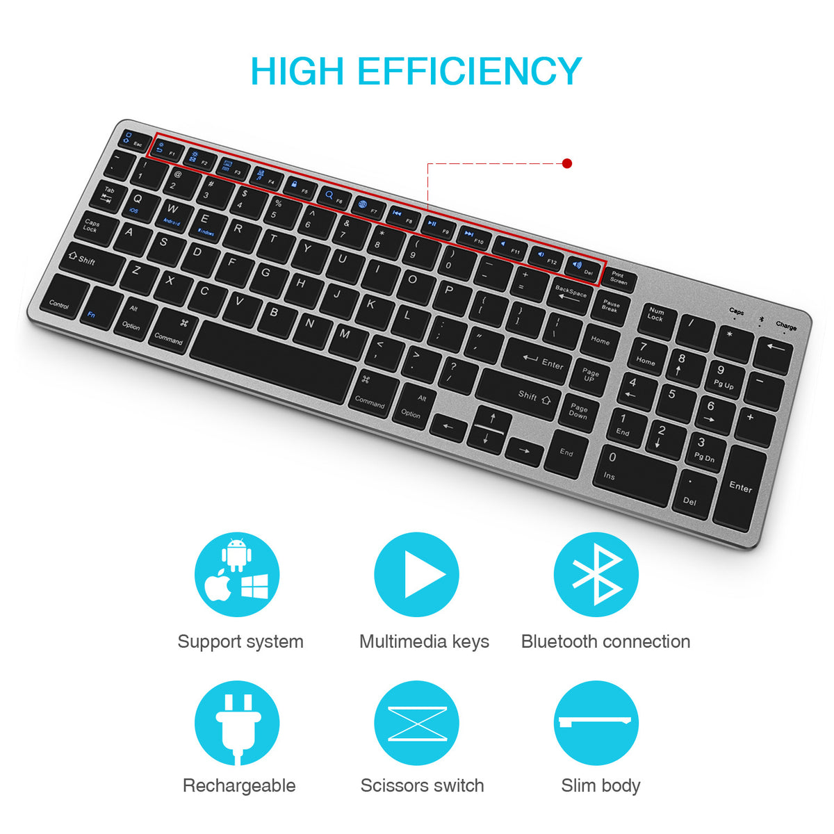 3-in-1 Wireless Charging Bluetooth Keyboard