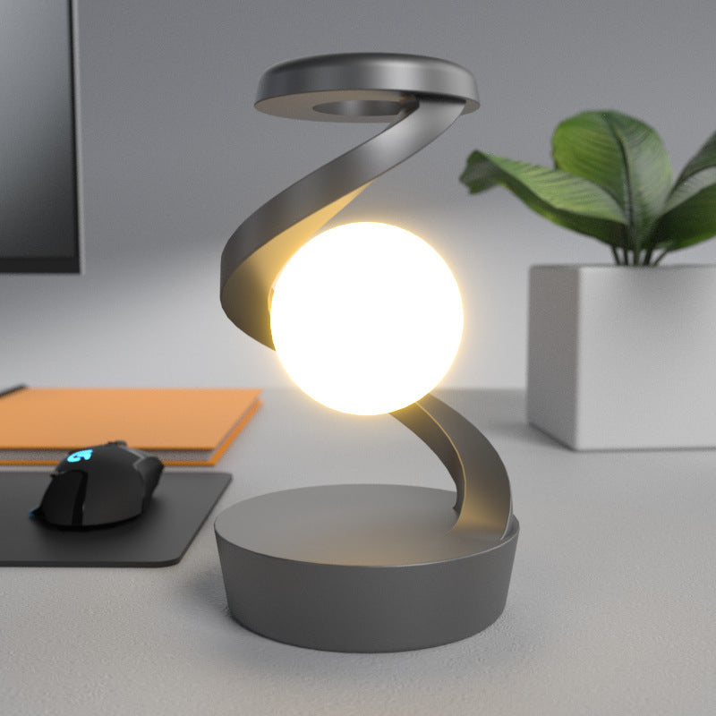 Mond Tischlampe Wireless Charging auf Nachttisch