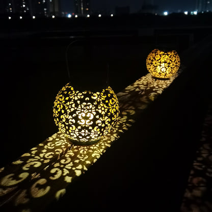 Home Garden Solar Wrought Iron Wind Lantern