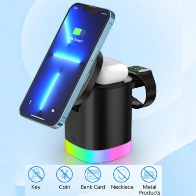 3 In 1 Magnetic Wireless Fast Charger For Smart Phone 
