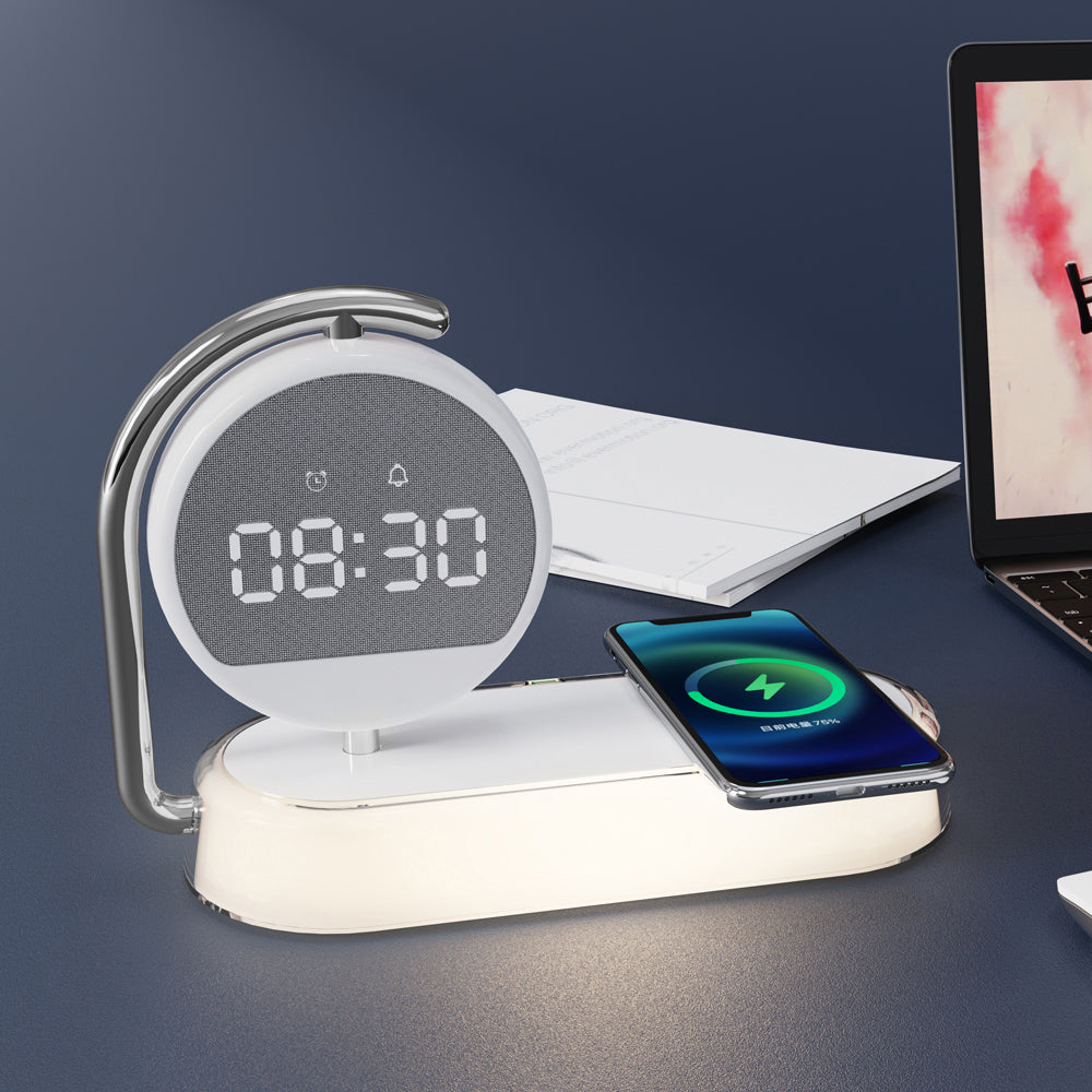 Multifunctional Digital Alarm Clock with Wireless Charger