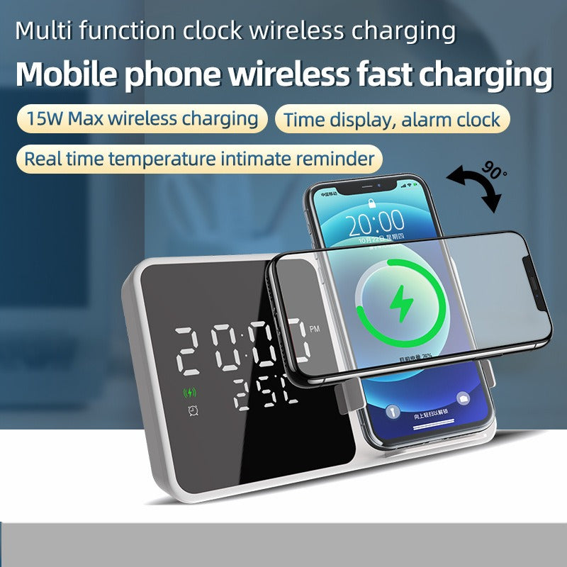  Phone Stand Wireless Charging Clock Alarm
