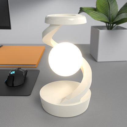 Mond Tischlampe Wireless Charging auf Nachttisch